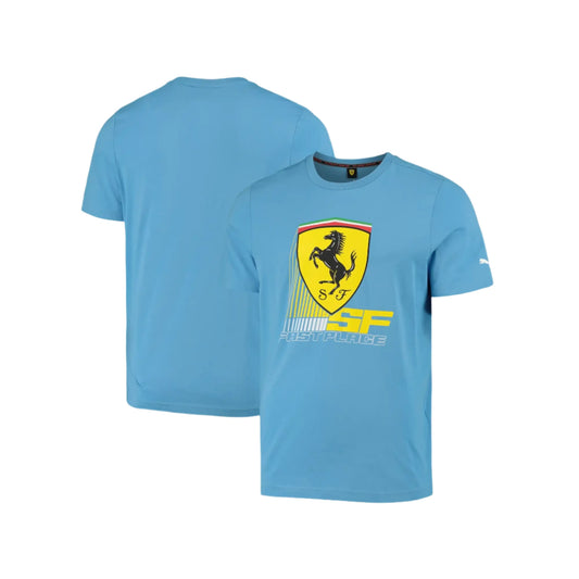 Scuderia Ferrari Race Big Shield T-Shirt by Puma - Blue - Fedcrow Racegear