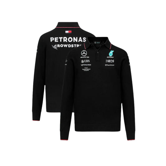 Mercedes AMG Petronas F1 2023 Team Knitted Long Sleeve Polo