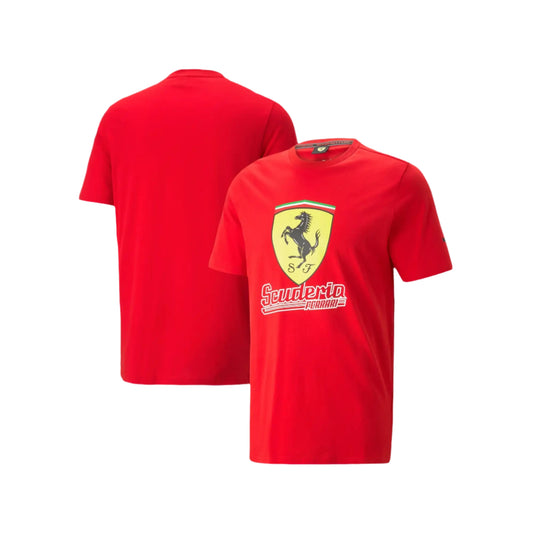 Scuderia Ferrari Race Big Shield T-Shirt Heritage by Puma - Red - Fedcrow Racegear