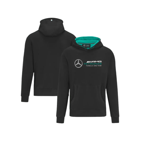 Mercedes AMG Petronas F1 Logo Hooded Sweat - Black - Unisex