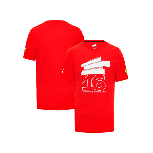 Scuderia Ferrari Puma Charles Leclerc Driver T-Shirt - Red - Fedcrow Racegear